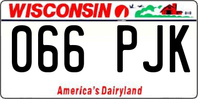 WI license plate 066PJK