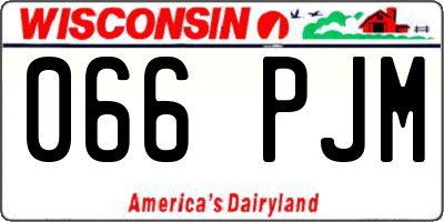 WI license plate 066PJM