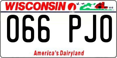 WI license plate 066PJO