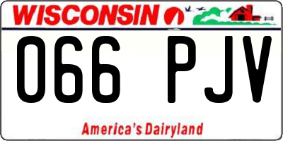 WI license plate 066PJV
