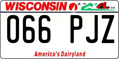 WI license plate 066PJZ