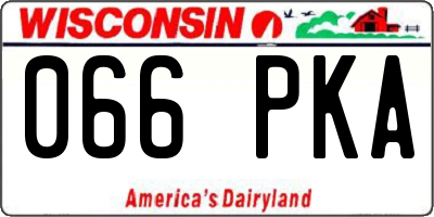 WI license plate 066PKA