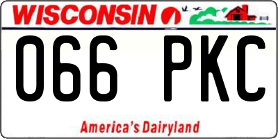 WI license plate 066PKC
