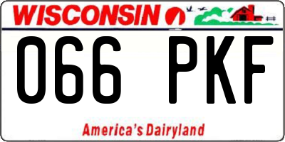 WI license plate 066PKF