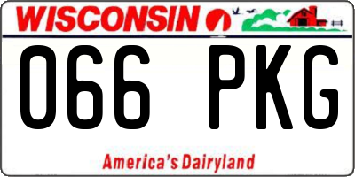 WI license plate 066PKG