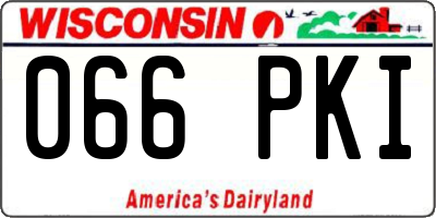 WI license plate 066PKI