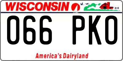 WI license plate 066PKO