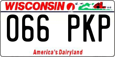 WI license plate 066PKP