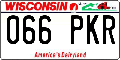WI license plate 066PKR