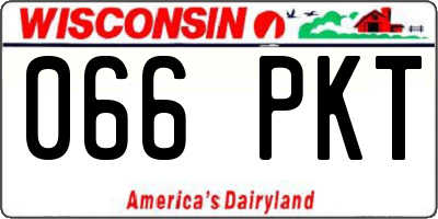 WI license plate 066PKT