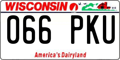 WI license plate 066PKU