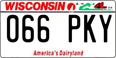 WI license plate 066PKY