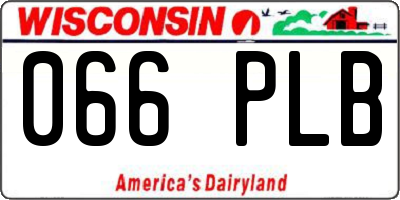 WI license plate 066PLB