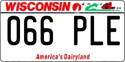 WI license plate 066PLE