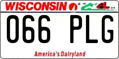WI license plate 066PLG