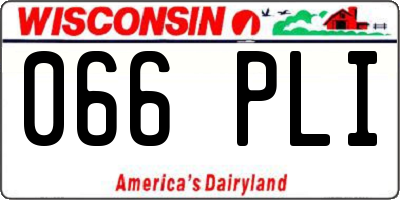 WI license plate 066PLI