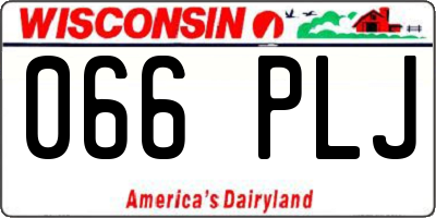 WI license plate 066PLJ