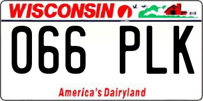 WI license plate 066PLK