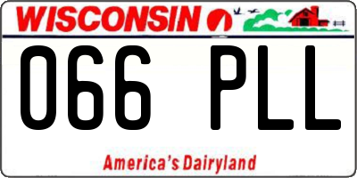 WI license plate 066PLL