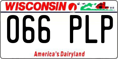 WI license plate 066PLP