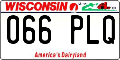 WI license plate 066PLQ