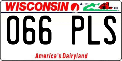 WI license plate 066PLS