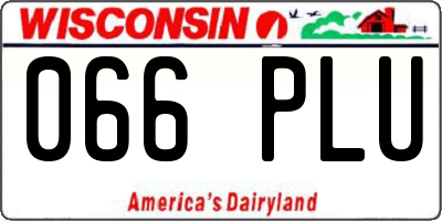 WI license plate 066PLU