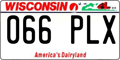 WI license plate 066PLX