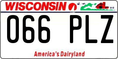 WI license plate 066PLZ