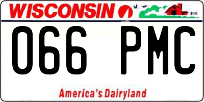 WI license plate 066PMC