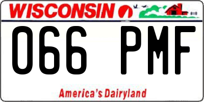 WI license plate 066PMF