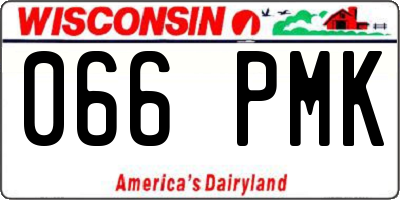 WI license plate 066PMK