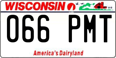 WI license plate 066PMT