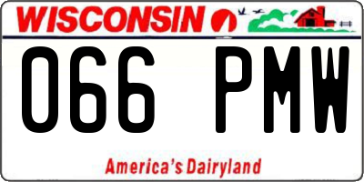 WI license plate 066PMW