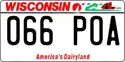 WI license plate 066POA