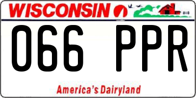 WI license plate 066PPR