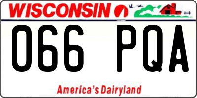 WI license plate 066PQA