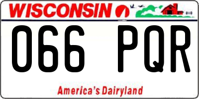 WI license plate 066PQR