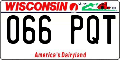 WI license plate 066PQT