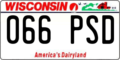 WI license plate 066PSD
