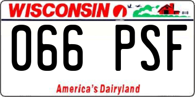 WI license plate 066PSF