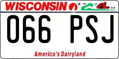 WI license plate 066PSJ