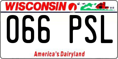 WI license plate 066PSL