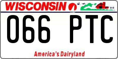 WI license plate 066PTC