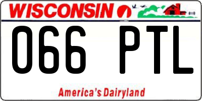 WI license plate 066PTL
