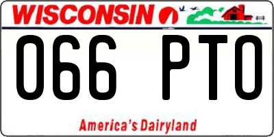 WI license plate 066PTO