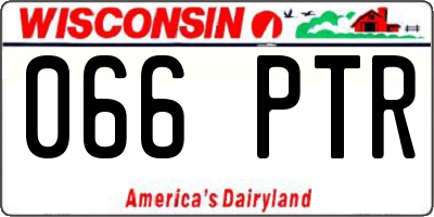 WI license plate 066PTR