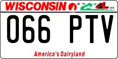 WI license plate 066PTV