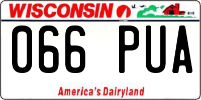 WI license plate 066PUA