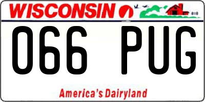 WI license plate 066PUG